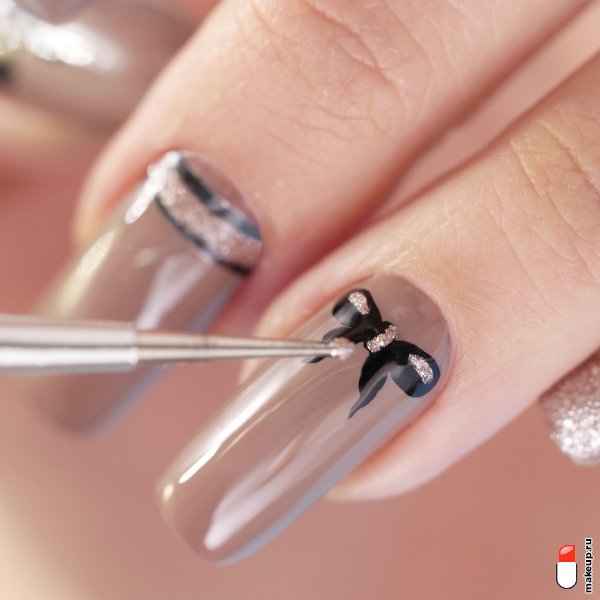 Манікюр з бантиком: фотоінструкція та модний дизайн